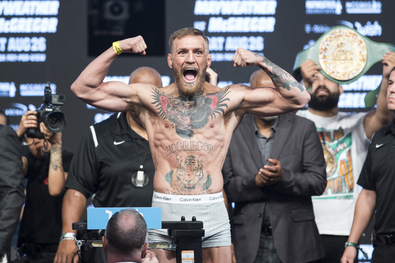 CONOR MCGREGOR BATTLES MICHAEL CHANDLER AT UFC INTERNATIONAL FIGHT WEEK ...