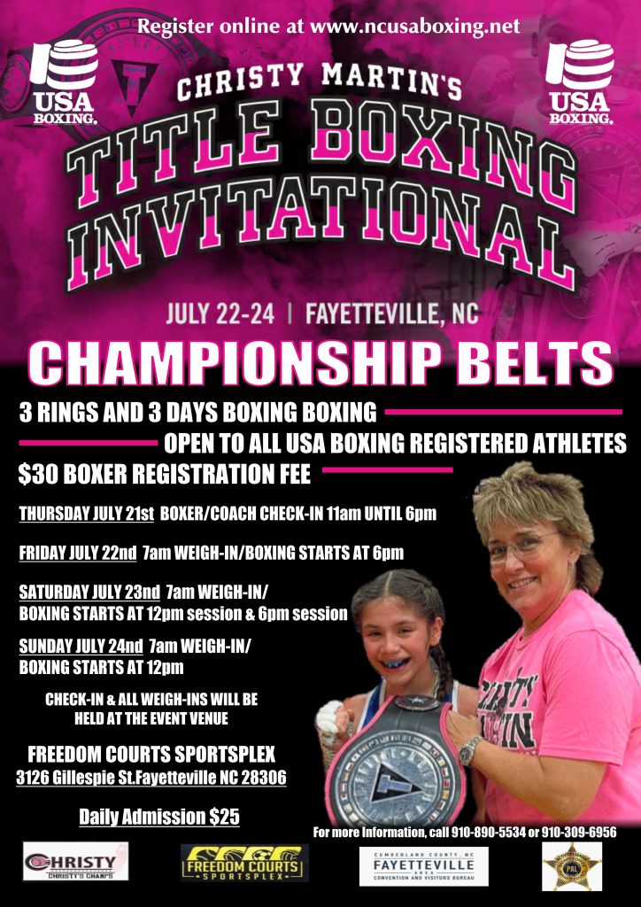 Christy Martin's Title Boxing Invitational Amateur Tournament to Take Place  on July 22-24 in Fayetteville, North Carolina